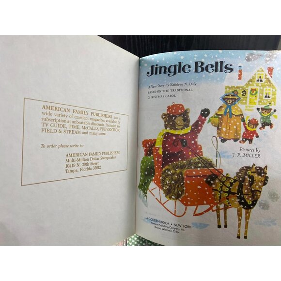 Jingle Bells A Little Golden Book 1964 Illustrated By J.P. Miller Vintage Childr - Picture 2 of 8